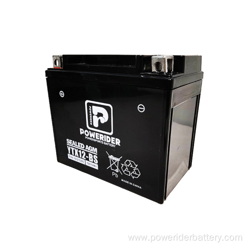 12v 12ah YTX12-BS mf lead-acid motorcycle starter battery